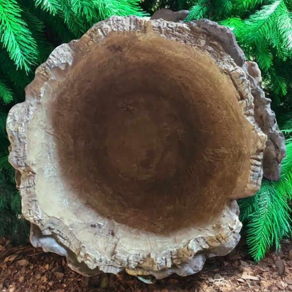 Vtg Waste Basket Garden Planter Black Bear Cub Beehive Wooden Stump Scarf - Picture 6 of 8